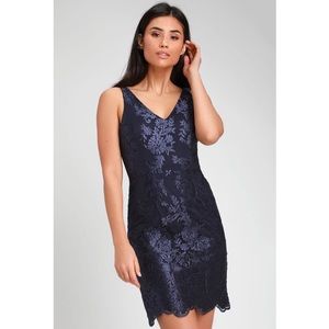 NWT Lulu’s Lace Embroidered Mini Dress